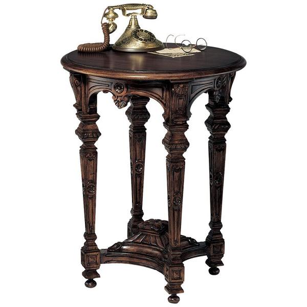 Design Toscano Louis XIV Mahogany Side Table AF7360